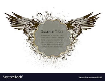 Vintage emblem with wings vector image
