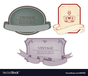 Vintage emblems set vector image