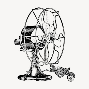 Vintage fan clipart, electric object | Free Vector Illustration - rawpixel