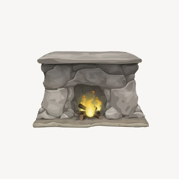 Vintage fireplace clipart, interior illustration | Free PSD - rawpixel