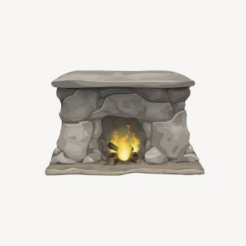Vintage fireplace sticker, interior illustration | Free Vector - rawpixel