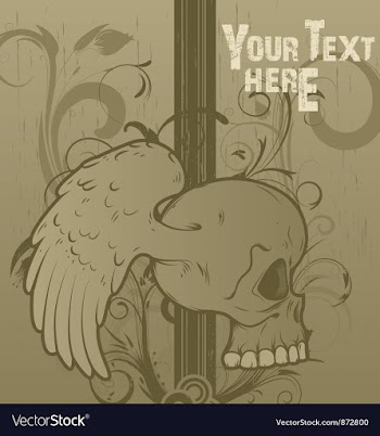 Vintage floral background with skull vector image