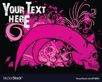 Vintage floral background with skull vector image