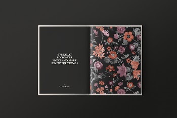 Vintage floral book mockup, flat | Free PSD Mockup - rawpixel