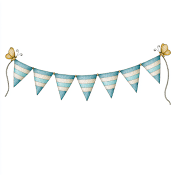 Vintage Floral Bunting with Butterflies