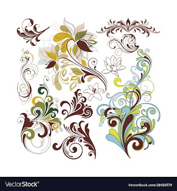 vintage floral design elements