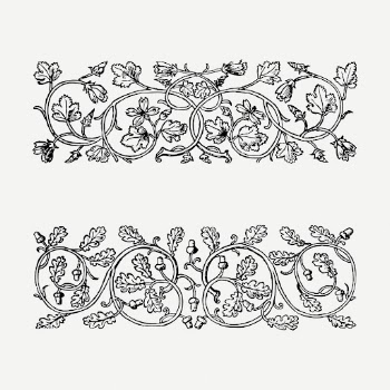 Vintage floral dividers drawing clipart, | Free PSD - rawpixel