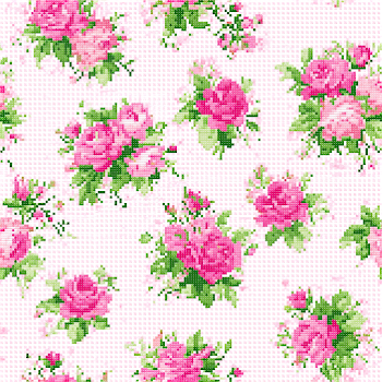 Vintage Floral Embroidery Pattern on Blush Pink Fabric