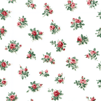 Vintage Floral Fabric Pattern with Rosebud Bouquets
