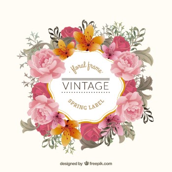Vintage floral frame Free Vector