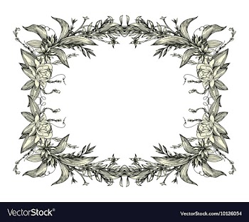 Vintage floral frame vector image