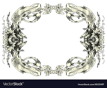 Vintage floral frame vector image
