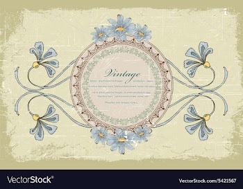 Vintage floral frame vector image