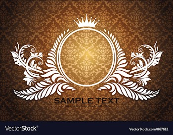Vintage floral frame with crown vector image