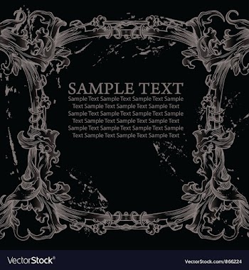 Vintage floral frame with grunge vector image