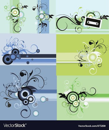 Vintage floral frames set vector image