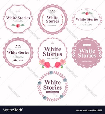 Vintage floral logo set pink vector image