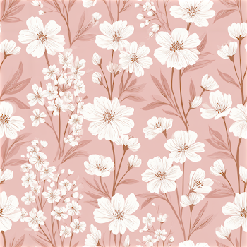 Vintage Floral Pattern in Blush Pink and Ivory