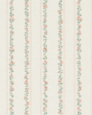 Vintage Floral Stripe Fabric