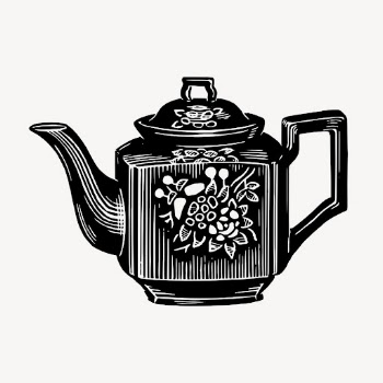 Vintage floral tea pot clipart | Free Vector Illustration - rawpixel