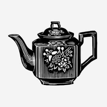 Vintage floral tea pot illustration. | Free Photo Illustration - rawpixel