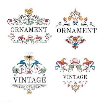 Vintage flourish ornament illustration set | Free stock vector - 504673