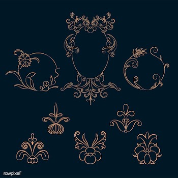Vintage flourish ornament illustration set | Free stock vector - 504675