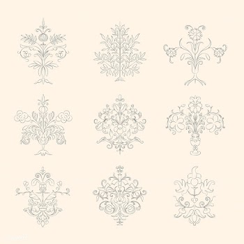 Vintage flourish ornament illustration set | Free stock vector - 504683