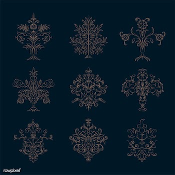 Vintage flourish ornament illustration set | Free stock vector - 504690