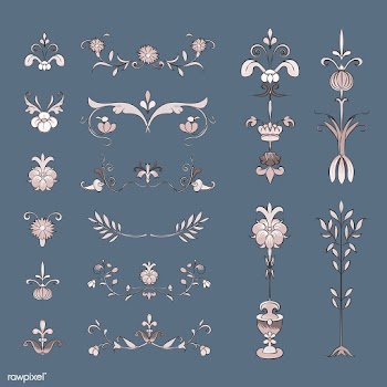 Vintage flourish ornament illustration set | Free stock vector - 504697