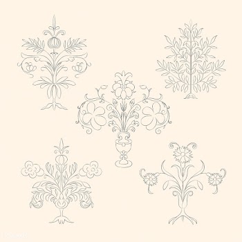 Vintage flourish ornament illustration set | Free stock vector - 504698