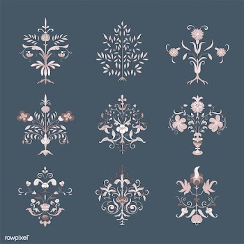 Vintage flourish ornament illustration set | Free stock vector - 504704