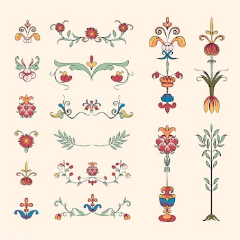 Vintage flourish ornament illustration set | Free stock vector - 504719