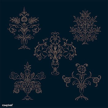 Vintage flourish ornament illustration set | Free stock vector - 504723