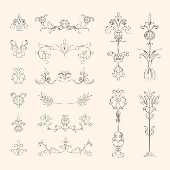 Vintage flourish ornament illustration set | Free stock vector - 504768