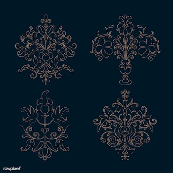 Vintage flourish ornament illustration set | Free stock vector - 504773