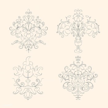 Vintage flourish ornament illustration set | Free stock vector - 504777
