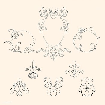 Vintage flourish ornament illustration set | Free stock vector - 504780