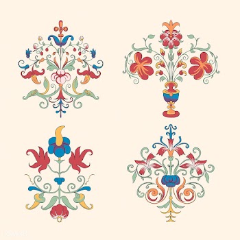 Vintage flourish ornament illustration set | Free stock vector - 504781