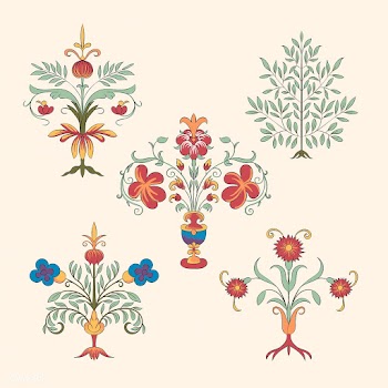 Vintage flourish ornament illustration set | Free stock vector - 504782