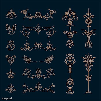 Vintage flourish ornament illustration set | Free stock vector - 504783