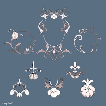 Vintage flourish ornament illustration set | Free stock vector - 504793