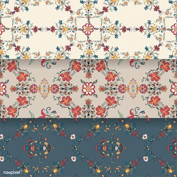 Vintage flourish pattern background set | Free stock vector - 504666