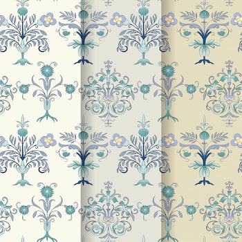 Vintage flourish pattern background set | Free stock vector - 504667