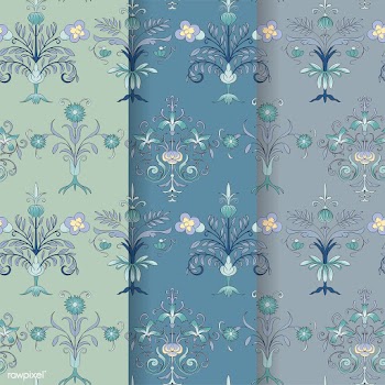 Vintage flourish pattern background set | Free stock vector - 504672