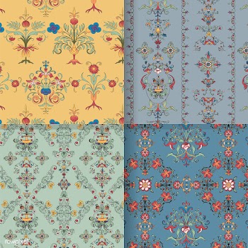 Vintage flourish pattern background set | Free stock vector - 504677