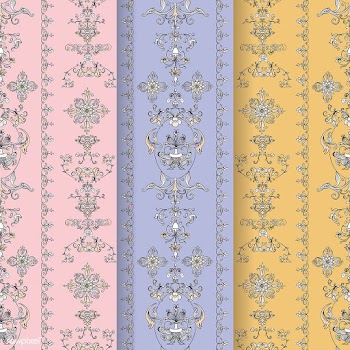Vintage flourish pattern background set | Free stock vector - 504685