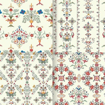 Vintage flourish pattern background set | Free stock vector - 504694
