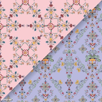 Vintage flourish pattern background set | Free stock vector - 504703