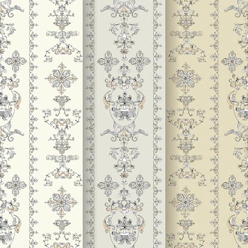 Vintage flourish pattern background set | Free stock vector - 504706